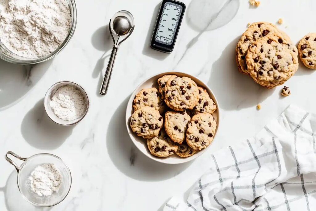 Baking tools for metric chocolate chip cookie recipe