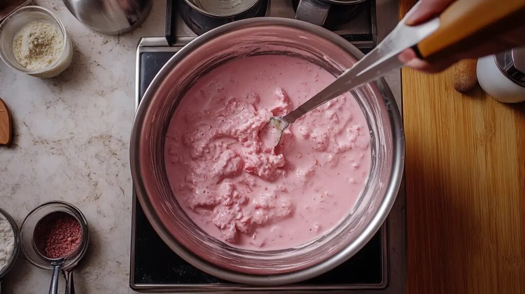 What does the pink sauce taste like? A creamy pink pasta sauce in a small bowl.
