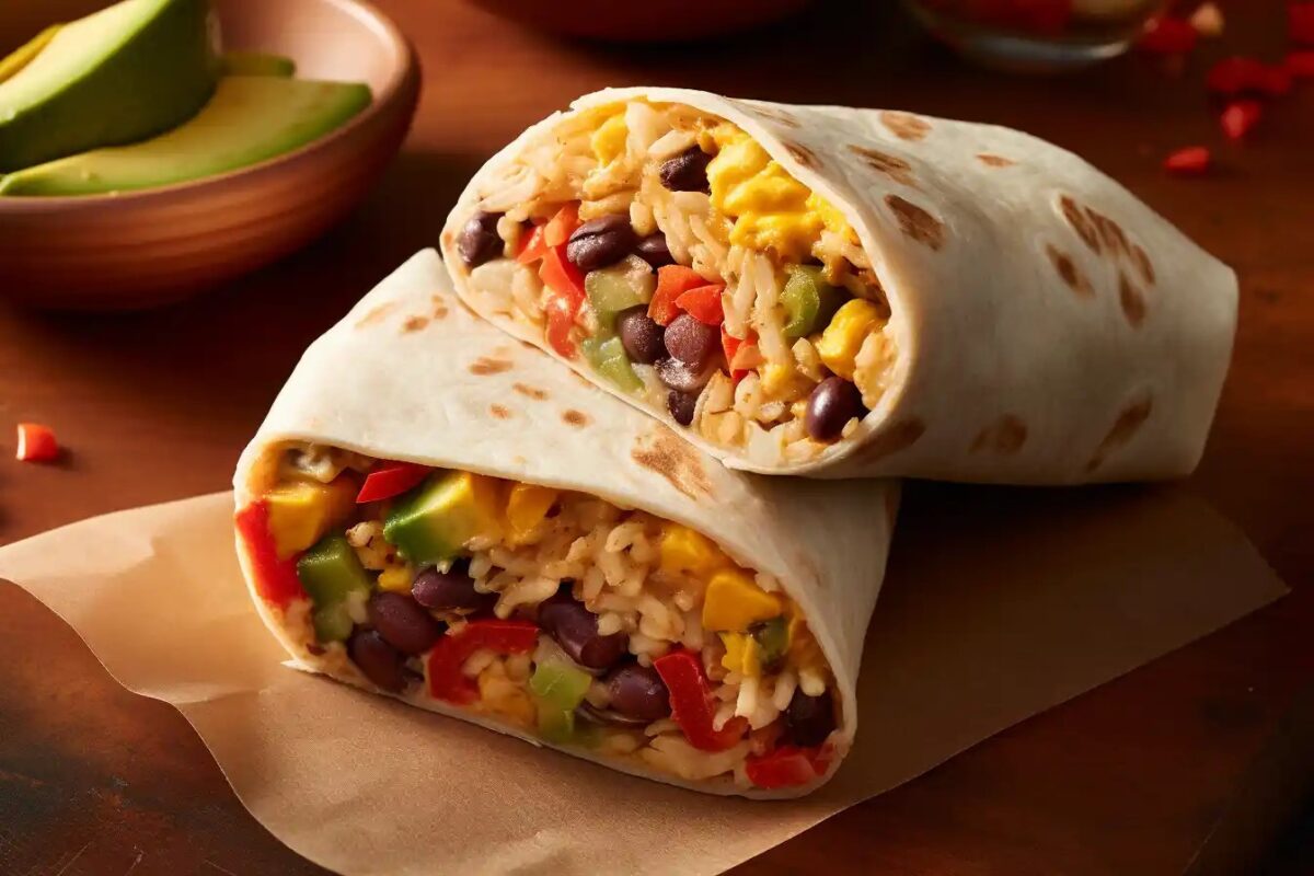 Healthy Breakfast Burrito Meal Prep Scene