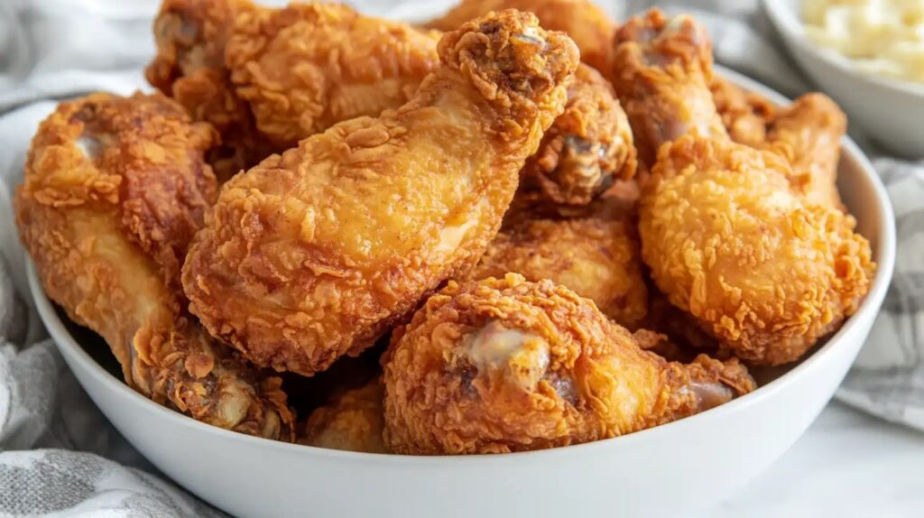 "what is the secret to crispy chicken? Perfectly fried, crunchy chicken pieces.