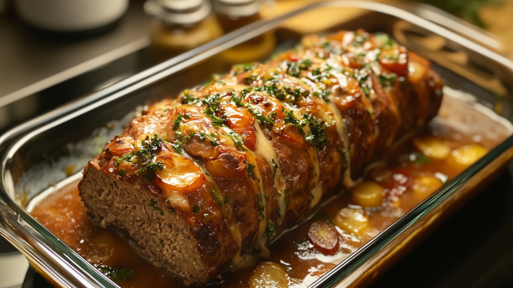 Why milk instead of water in meatloaf? Moist meatloaf slice overhead shot