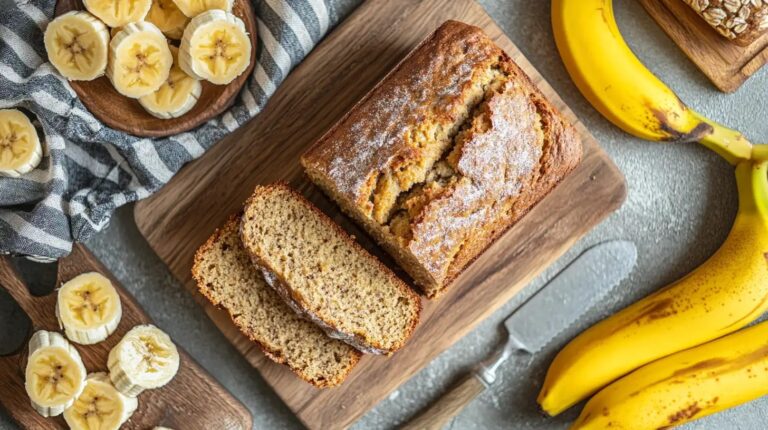 fresh diabetic banana bread slice