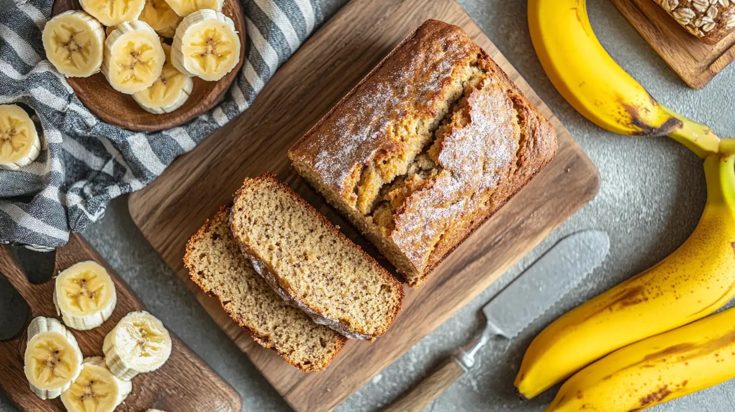 fresh diabetic banana bread slice