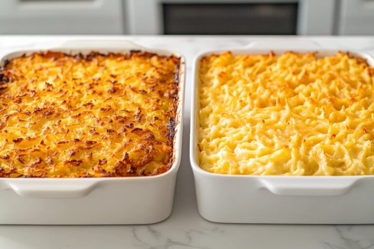 tow Crispy hash brown casserole fresh out of the oven.