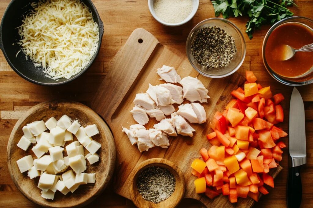  Ingredients for a homemade chicken casserole.