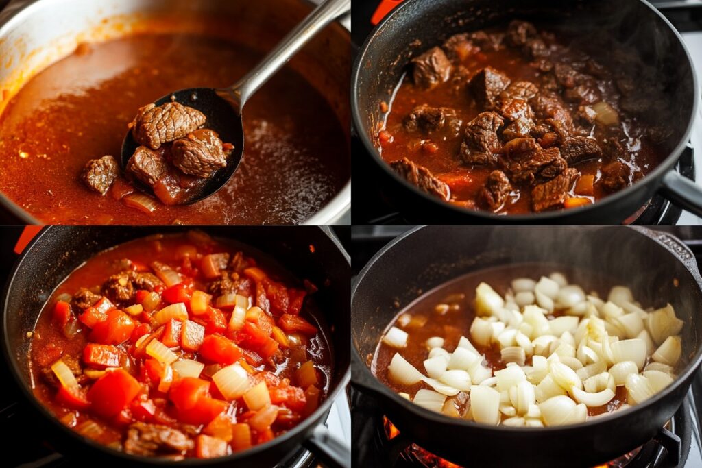Step-by-step process of cooking Hawaiian beef stew