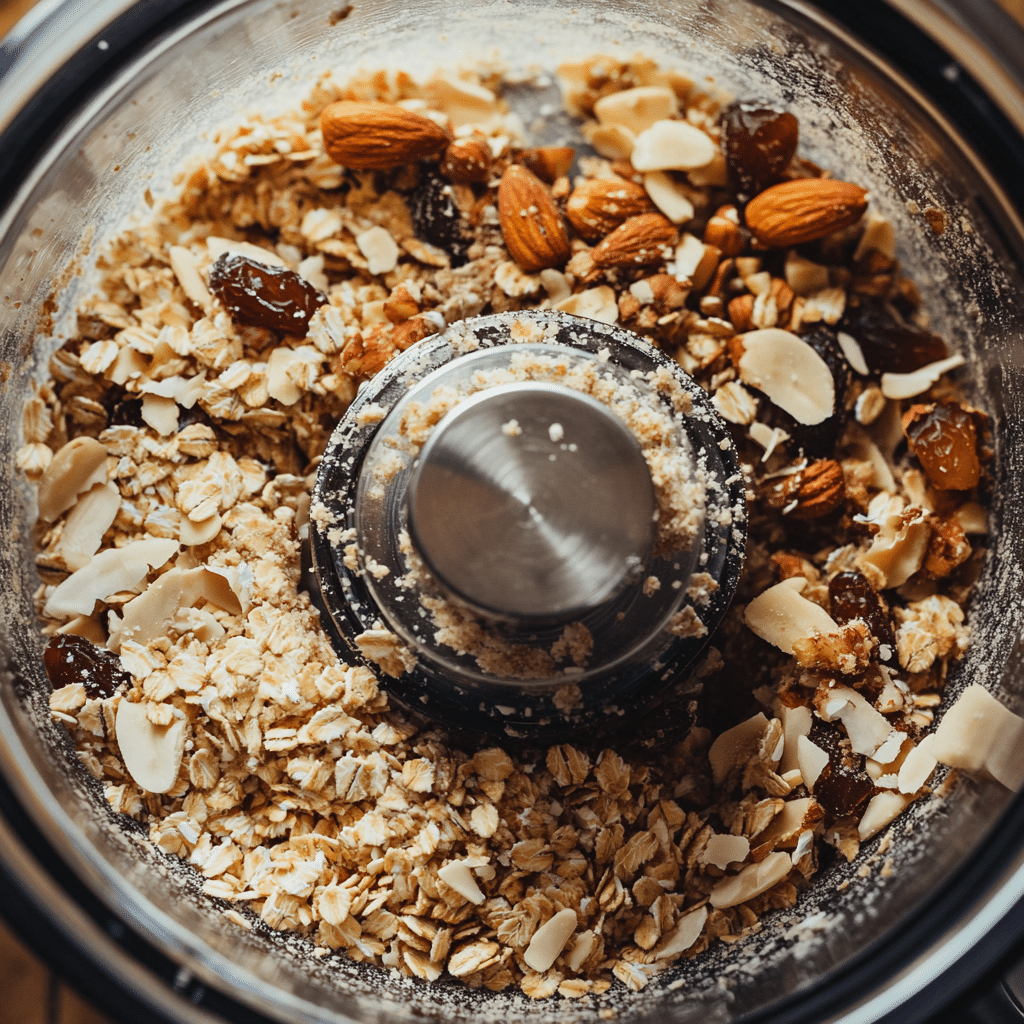 Blending ingredients for California Date and Nut Bars