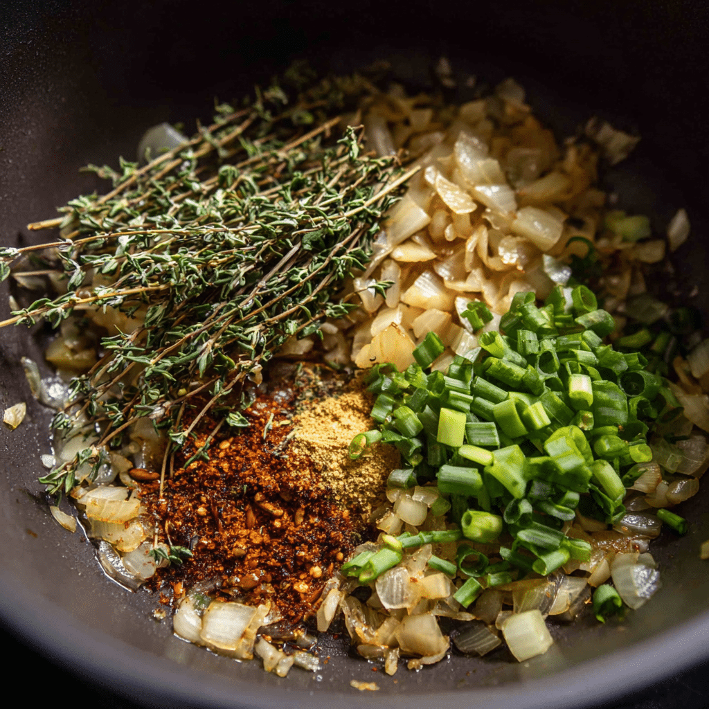 Sautéing Aromatics for Jamaican Stew